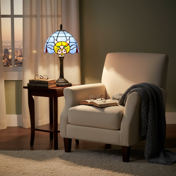 Vintage Baroque Nočná Lampa s Motívom Mačky