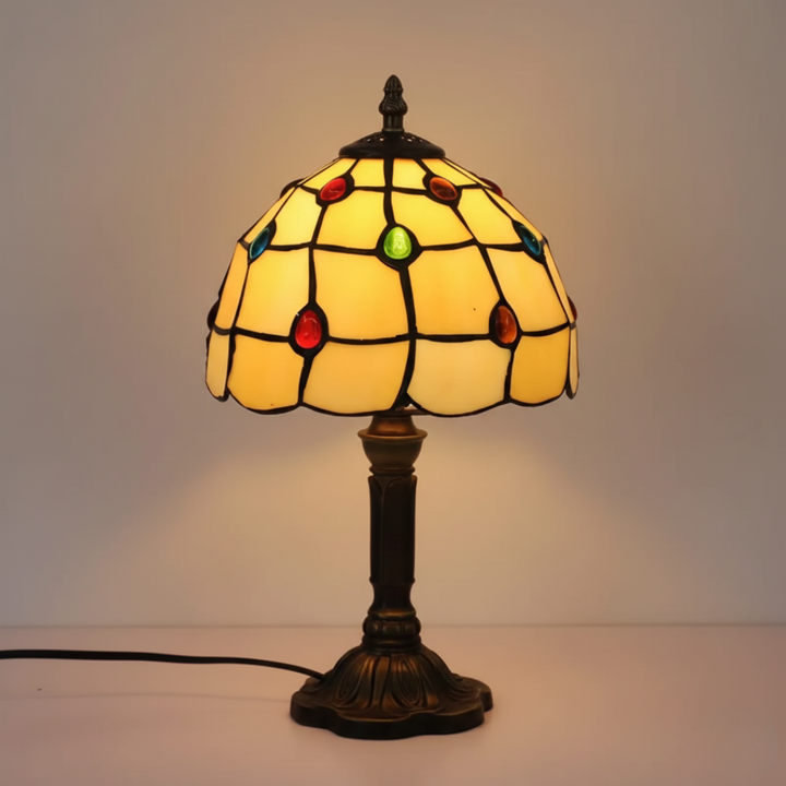 Art Deco Vitrážová Stolná Lampa